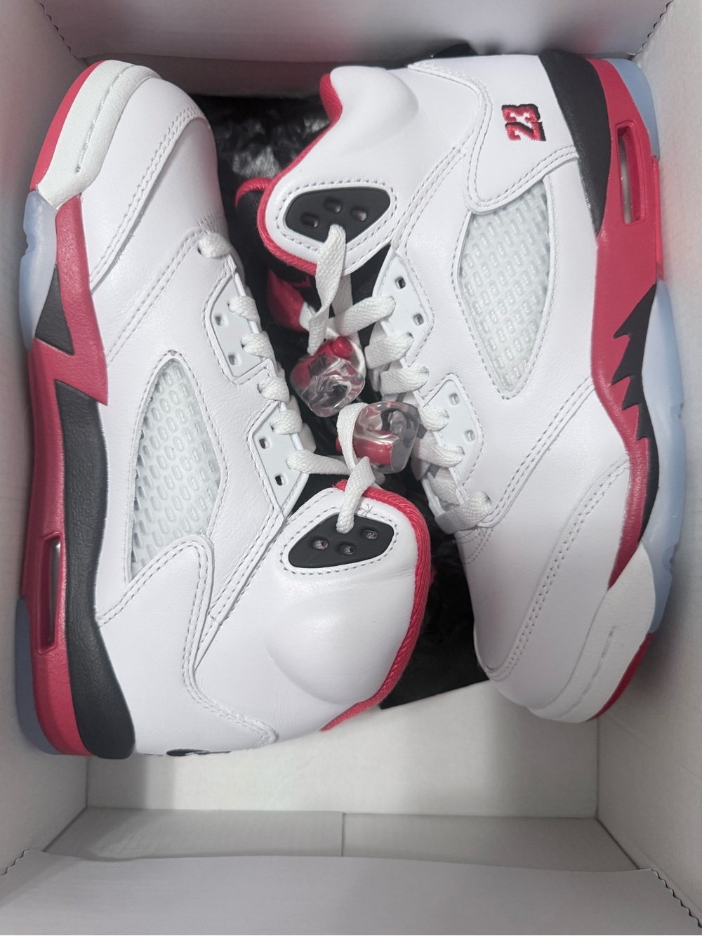 Jordan Kids' White/Red/Black Retro Basketball Sneakers